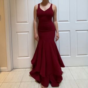 Long red prom dress